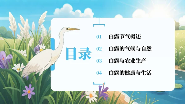 蓝绿色中国风白露节气知识宣传PPT