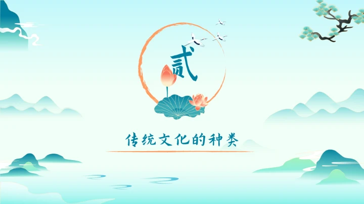 绿色中国风传统文化主题教育PPT模板