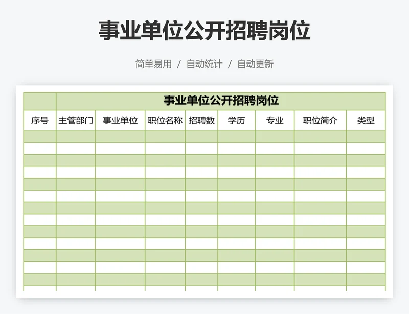 事业单位公开招聘岗位