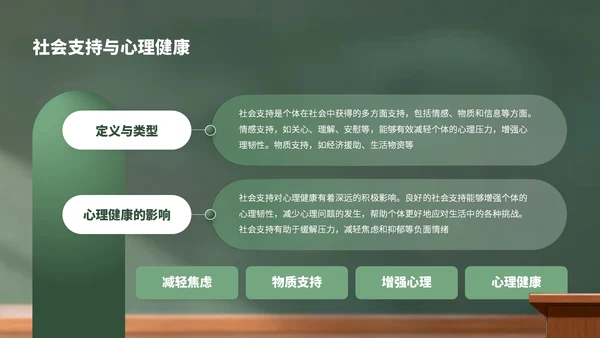 绿色卡通风世界精神卫生日宣传PPT