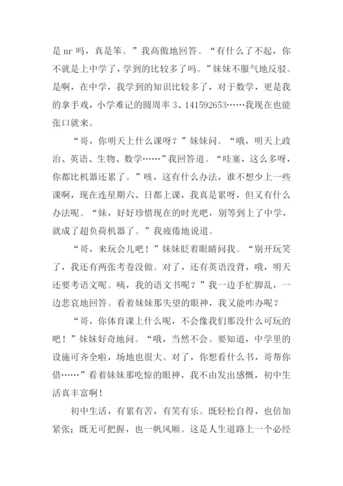 初中生活的感受作文.docx