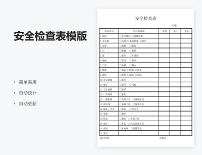 安全检查表模版