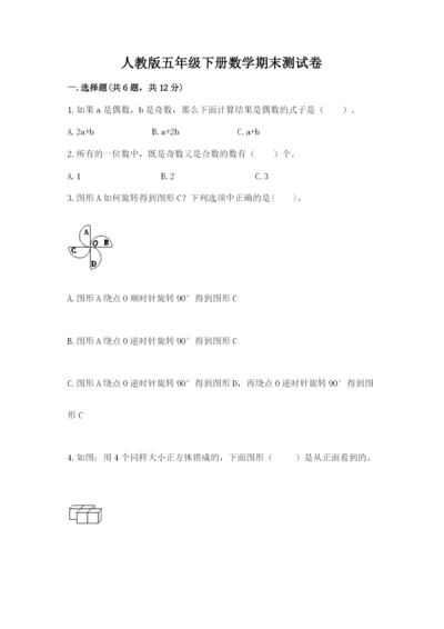 人教版五年级下册数学期末测试卷含答案（新）.docx