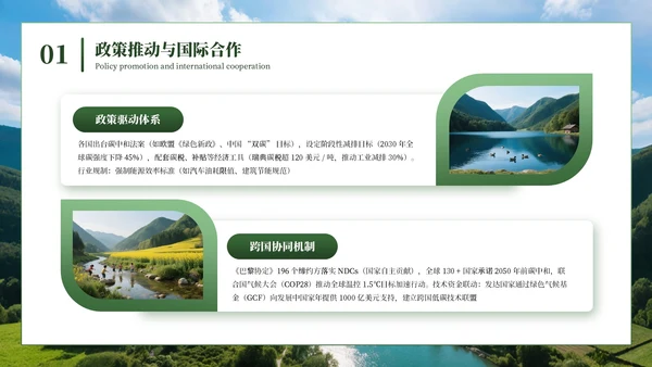 绿色商务绿水青山就是金山银山低碳环保PPT模板