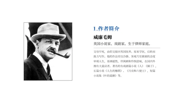 世界文学名著导读《月亮与六便士》通用PPT模板