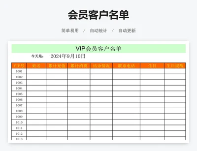 会员客户名单