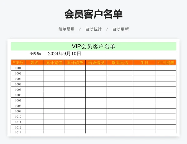 会员客户名单