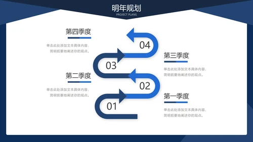 蓝色几何形状简约白底总结汇报PPT模板