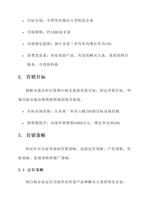 巨略企业营销方案