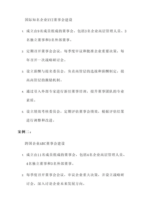 海外企业董事会建设方案