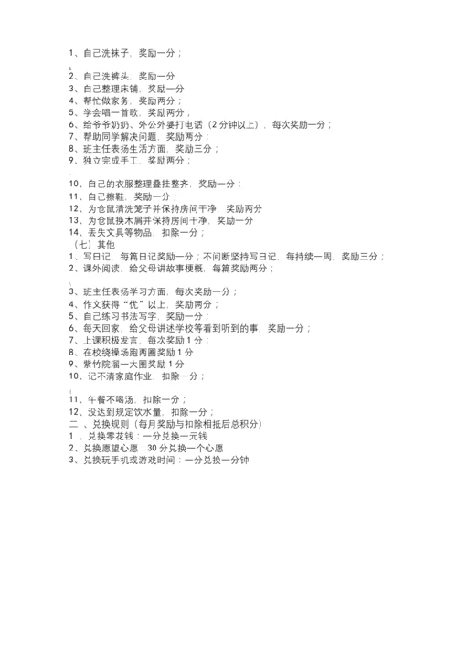 小学生习惯培养积分奖励制度.docx