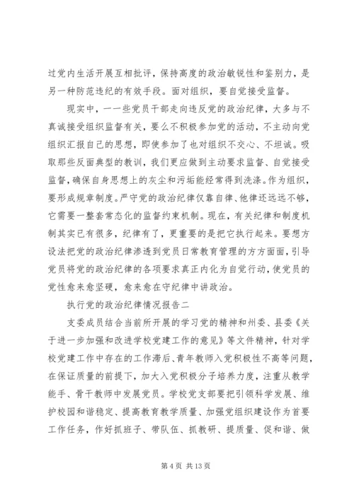 执行党的政治纪律情况报告.docx