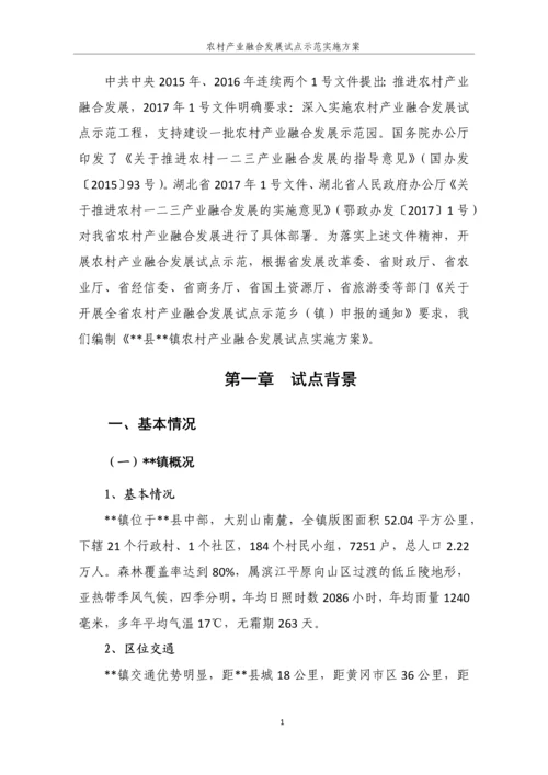 农村产业融合发展试点示范实施方案.docx