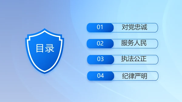 蓝色大气公安警察主题年年终总结PPT