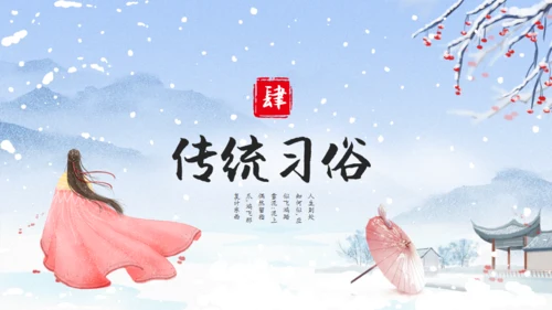 大雪纷飞大雪季气介绍通用PPT模板