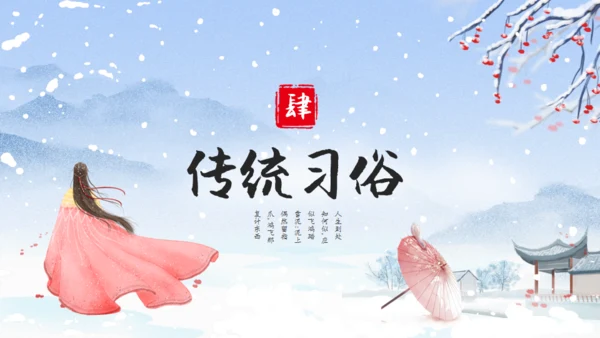 大雪纷飞大雪季气介绍通用PPT模板