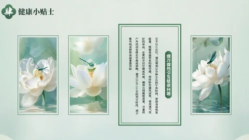 绿色清新夏季防暑降温健康指南PPT模板