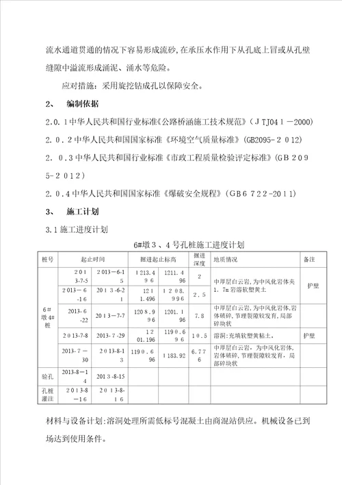 钻孔桩溶洞施工专项方案