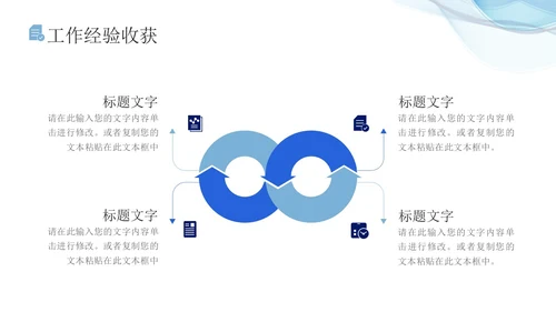 蓝色流体线条简约商务办公室年终总结PPT模板