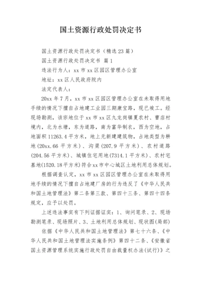 国土资源行政处罚决定书.docx