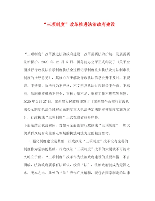 精编之三项制度改革推进法治政府建设.docx