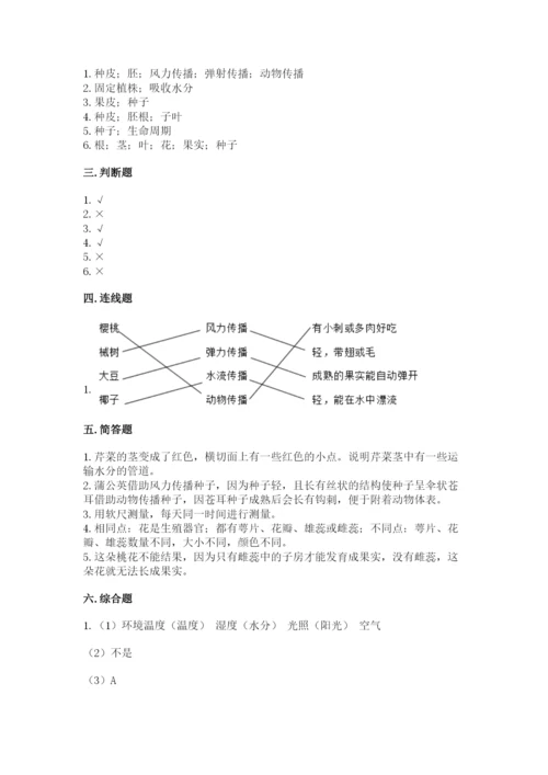 科学四年级下册第一单元植物的生长变化测试卷附答案【名师推荐】.docx