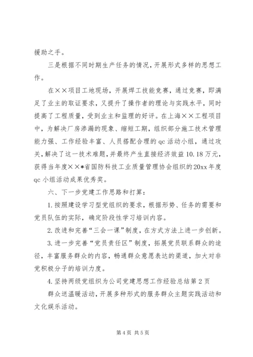 公司党建思想工作经验总结.docx