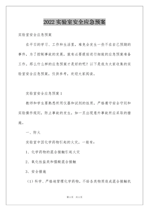 2022实验室安全应急预案.docx