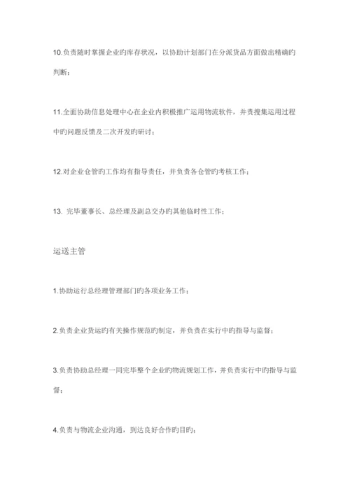 物流公司各岗位职责.docx