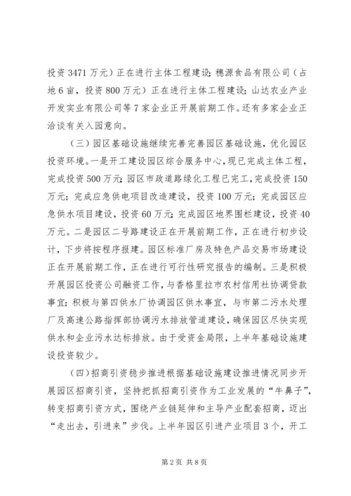 产业区办公室上半年工作总结及下半年工作计划.docx
