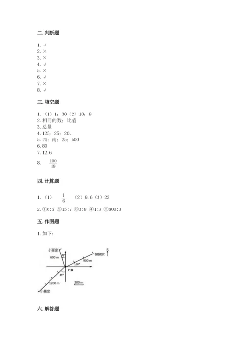人教版六年级上册数学期末测试卷及参考答案【巩固】.docx