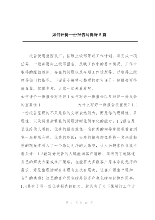 如何评价一份报告写得好5篇.docx