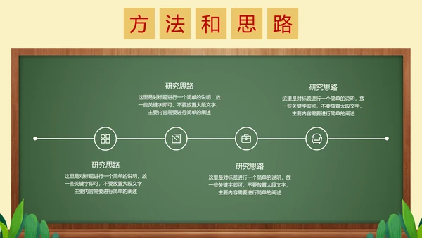 深绿色简约黑板风教育教学通用PPT演示模板