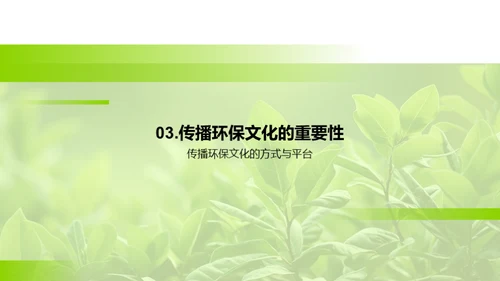 环保文化：新时代的呼唤