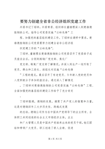 要努力创建全省非公经济组织党建工作.docx