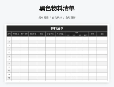 黑色物料清单