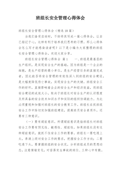 班组长安全管理心得体会.docx