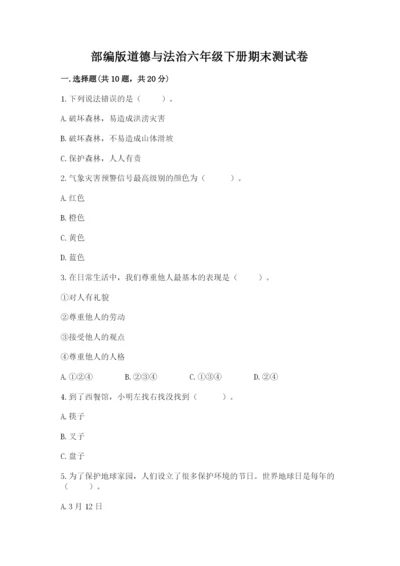 部编版道德与法治六年级下册期末测试卷（突破训练）.docx