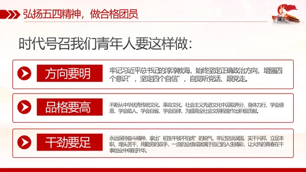 弘扬五四精神做新时代合格团员PPT模板
