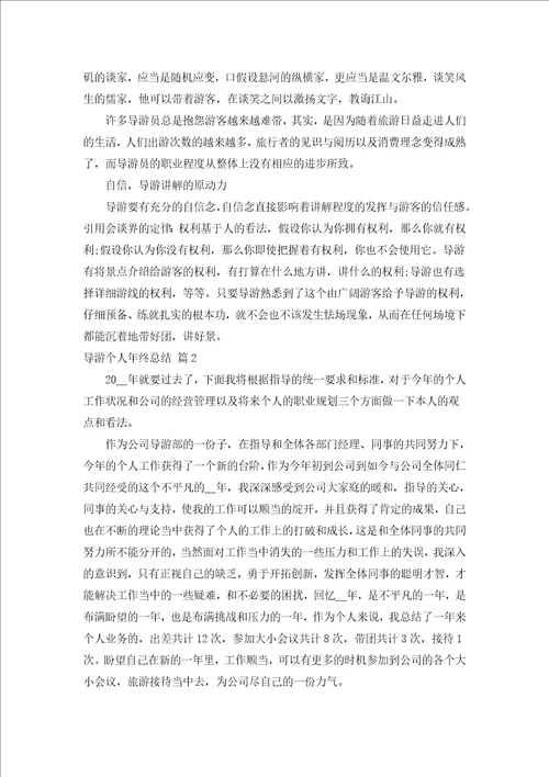 导游个人年终总结通用16篇