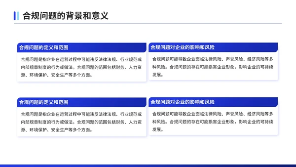 蓝色商务风风控团队合规问题述职报告PPT模板