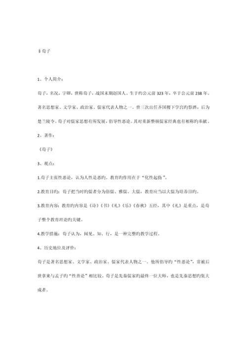 2023年教师招聘考试教育学常考人物及有关理论整理.docx