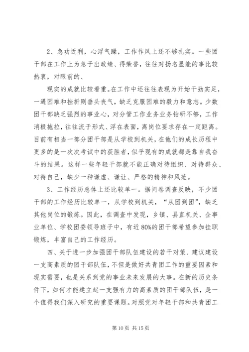 关于XX县共青团干部队伍建设的调查与思考.docx