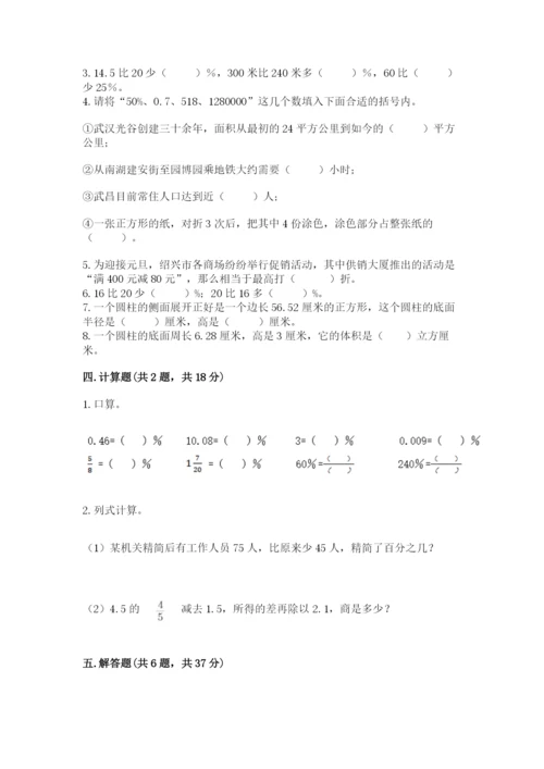 北京版六年级下册数学期中测试卷a4版.docx