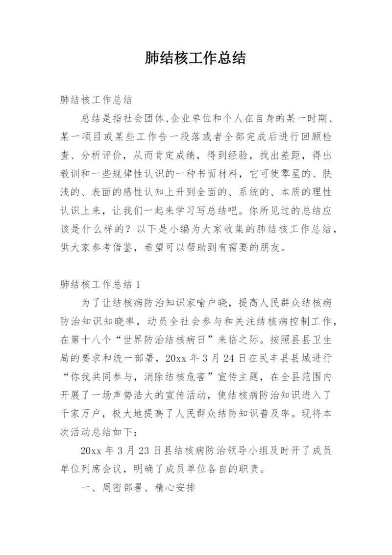 肺结核工作总结.docx