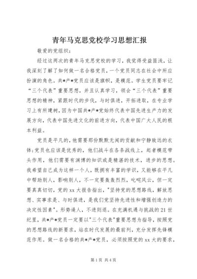 青年马克思党校学习思想汇报.docx