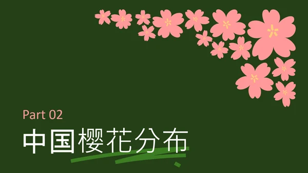 粉绿色简约几何樱花介绍