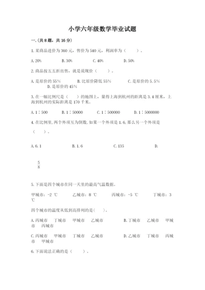 小学六年级数学毕业试题【易错题】.docx