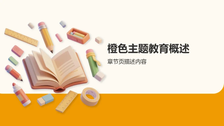 橙色3D风课题汇报展示PPT