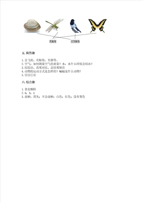 教科版一年级下册科学期末测试卷考试直接用